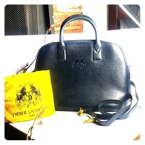 Didier Lamarthe navy blue medium size handbag